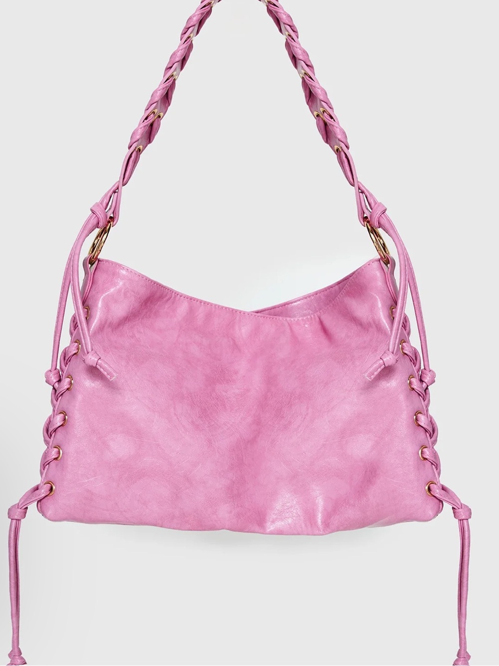 Princess Polly Pink Lace-Up Shoulder Bag